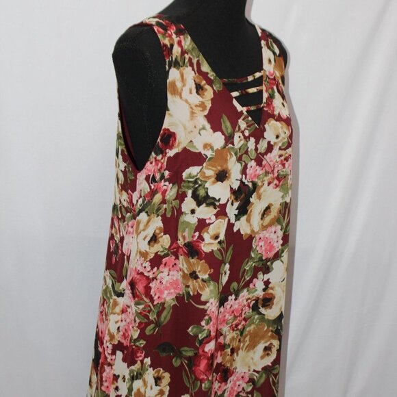 NWT Francesca's Blue Rain Floral Sleeveless V-neck Dress - Picture 7 of 14
